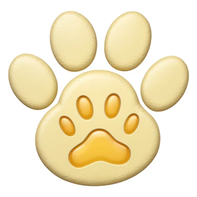 a pale pastel yellow pawprint sticker
