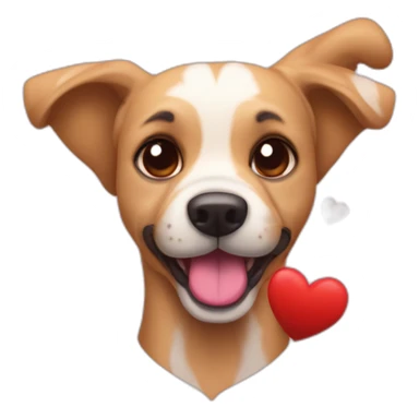 Perro con corazones de enamorado y la lengua fuera sticker