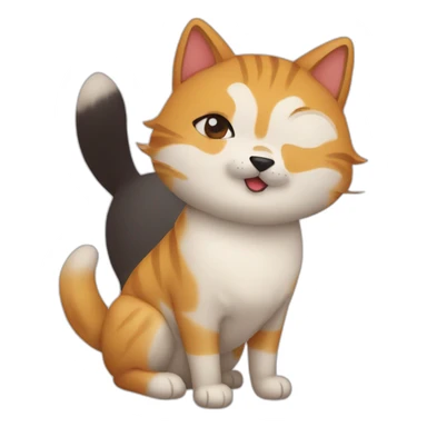 cat friends with dog shiba sticker