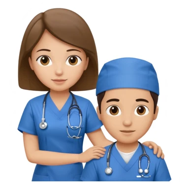 A nurse attending to a patient at the hospital sticker