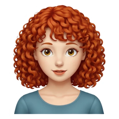 Mulher ruiva cabelo cacheado com franja rebelde  sticker