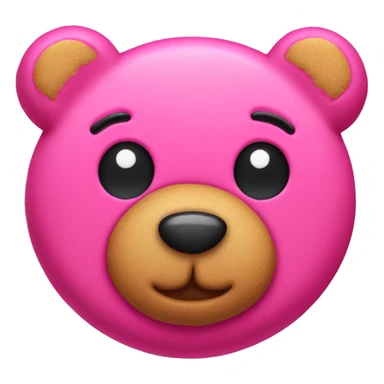 cute hot pink teddy bear cookie sticker
