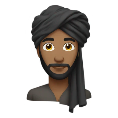 A black Arab turban without the face or head sticker
