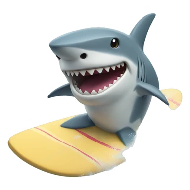 Shark wearing dress surfing on water sticker