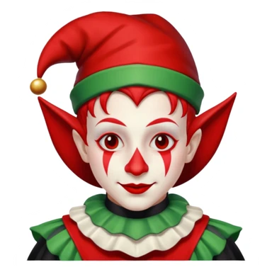 Jester, black and red and white sticker