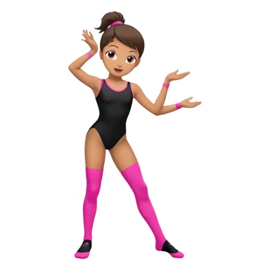 sport dancer in black leotards and pink socks who talk sticker