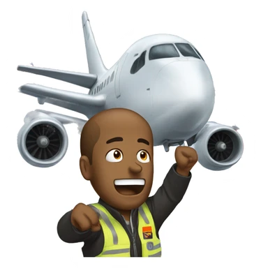 panic in front of a plane sticker