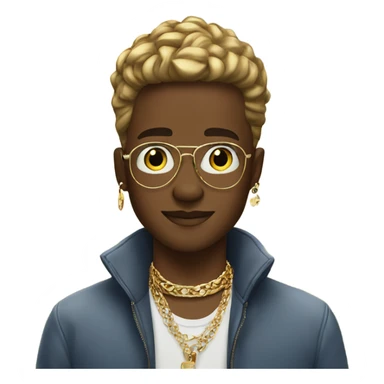 stylish boy with jewelry outdoors sticker