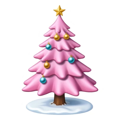 Pink Christmas tree with snow on it sticker