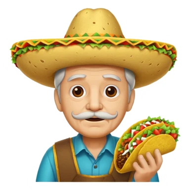 old man with taco hat sticker