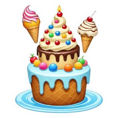 dessert flying island sticker