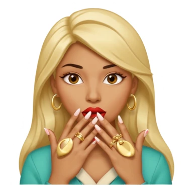 Big lips long nails bestie circle head biting her 1 nail sticker