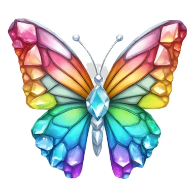 Rainbow-Diamond-Gem-Butterfly-Crystal-Fly sticker