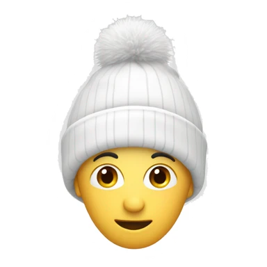 White winter hat with Pom Pom  sticker