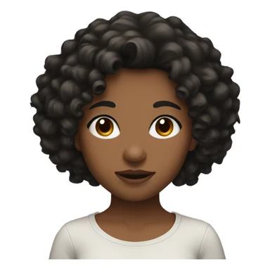 girl with dark curly hair and her eyebrow raised sticker