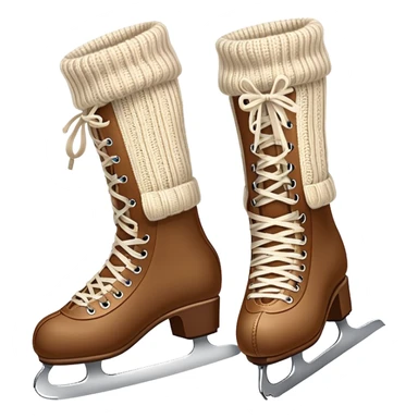 ice skates with cozy legwarmers pulled over them sticker