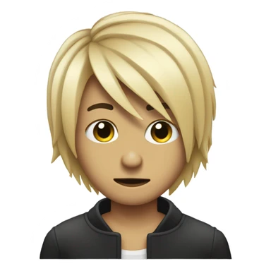 Emo hair swoop with head in hand sticker