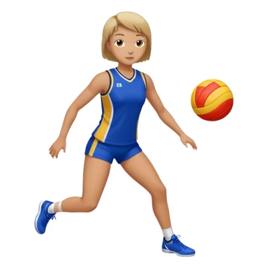 volleyball short hair girl full body sticker