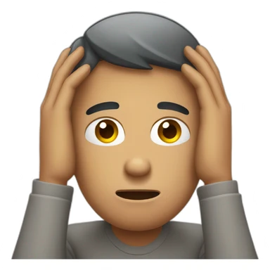 man holding head stressed sticker