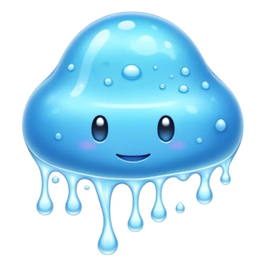 Cinematic Realistic Clear Blue Slime, glossy and translucent with a soft blue hue, light reflecting off its smooth surface, subtle bubbles trapped inside, slightly jiggling with movement, delicate highlights enhancing its wet and squishy texture, glowing with a soft, magical aura. sticker