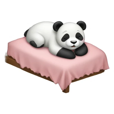 Female baby panda sleeping in a big bed sticker