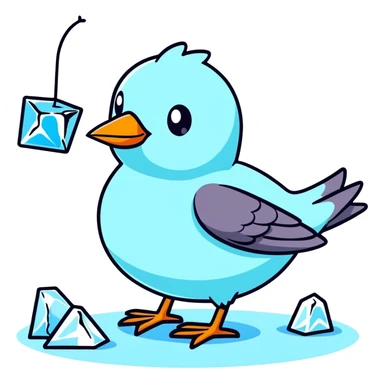 Ice bird sticker
