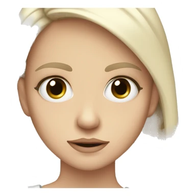 white girl with dark hair tilting her head making a side eye, the eye are looking to the side and are really narrow and her mouth is smirking sticker
