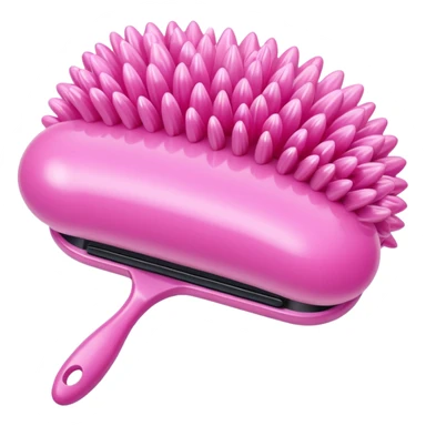 moschino style inflatable pink puffy ornate brush  sticker