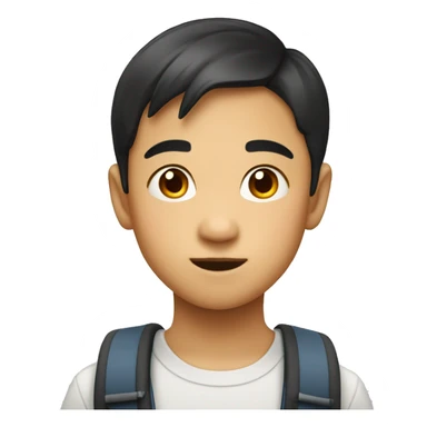  The face of a young Asian boy of elementary school age. sticker