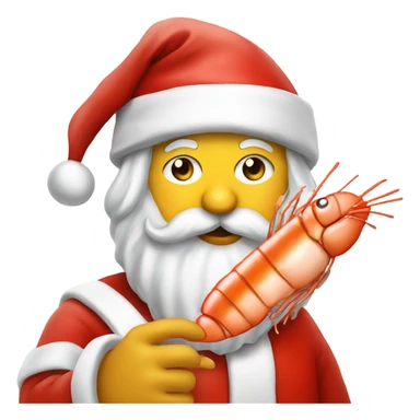 Santa Claus eating shrimp scampi sticker