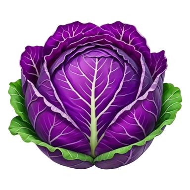 Red cabbage sliced without bowl with big cabbage head in the background sticker