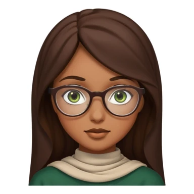 A hijab brunnet girl with glasses and a girl with dark amber waivy hair and green eyes  sticker