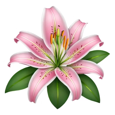 lilies pink & white flower sticker