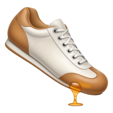 3D Apple-style emoji of a human foot wearing a sneaker, fully visible, stepping firmly on the ground, leaving a clear shoe print under the sole. Rounded, glossy, smooth, soft shadows, white background.



 sticker