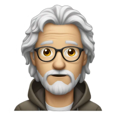 A homeless white man with glasses,who smells terrible sticker