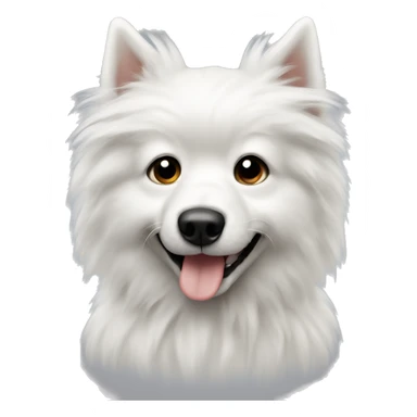 White fluffy dog with black eyes and nose with a hurt back spine  sticker