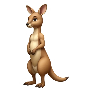 cinematic-kangaroo-realistic-full-body-standing-emoji,-powerful-muscular-frame-balanced-on-strong-hind-legs,-large-tail-resting-lightly-on-the-ground,-short-forearms-held-close-to-chest,-warm-brown-fur-textured-and-detailed,-keen-eyes-scanning-the-horizon-with-curious-alertness,-simplified-yet-realistic-focused-features,-highly-detailed,-glowing-with-a-subtle-natural-radiance sticker