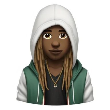 Young hustler with dreads wearing Gucci hoodie sticker