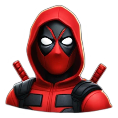 DeadPool fall in love to of Lady Gaga with this style : Riot Games Valorant black red glowing bright red sparks character red black hooded hero themed character sticker