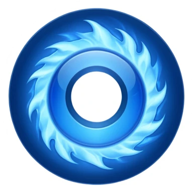 A minimalist CD disc with a subtle fire design, blue flames sticker