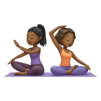Two girls doing yoga sticker