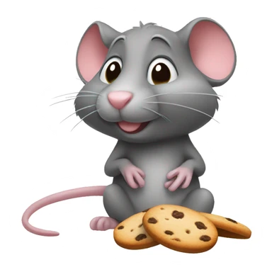 A rat in paws with cookies sticker