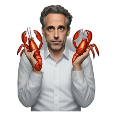 jordan peterson with lobster hands sticker