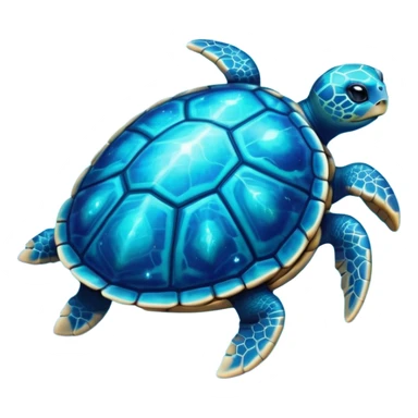 Quasar Turtle emoji – full body, large turtle with a smooth glowing shell shaped like a cosmic quasar, simple light effect in the center of the shell, no patterns, no aura, slight side angle, no background
 sticker