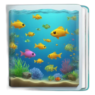 Binder with aquarium on cover sticker