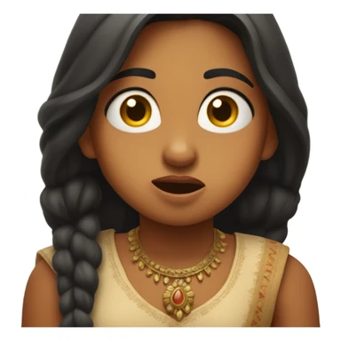 Indian girl with a shocked face sticker