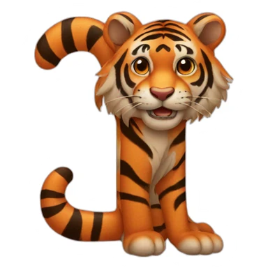 T, t letter, alphabet with a tiger sticker