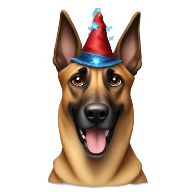 malinois dog with wizard  sticker