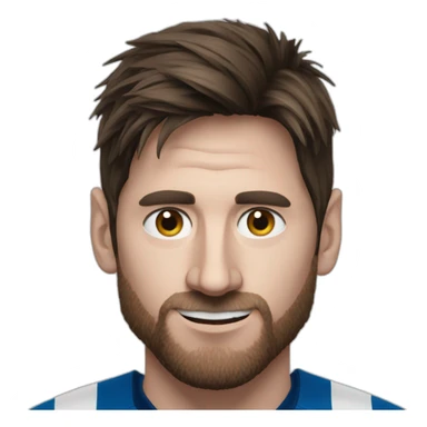 Messi with an auréole sticker