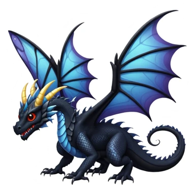 black dragon with butterfly wings sticker